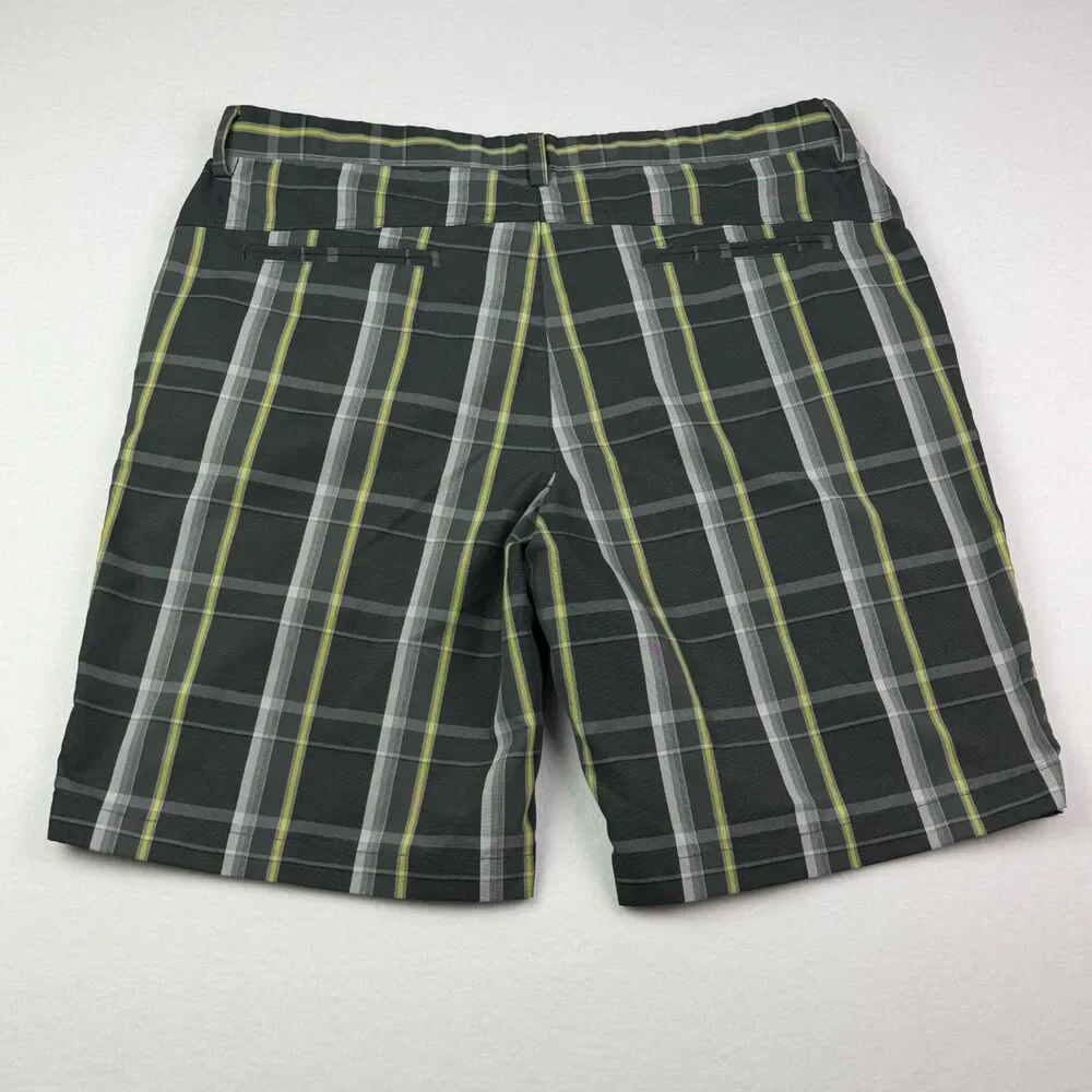 PGA Tour Pro Series Golf Shorts 36 Gray Plaid